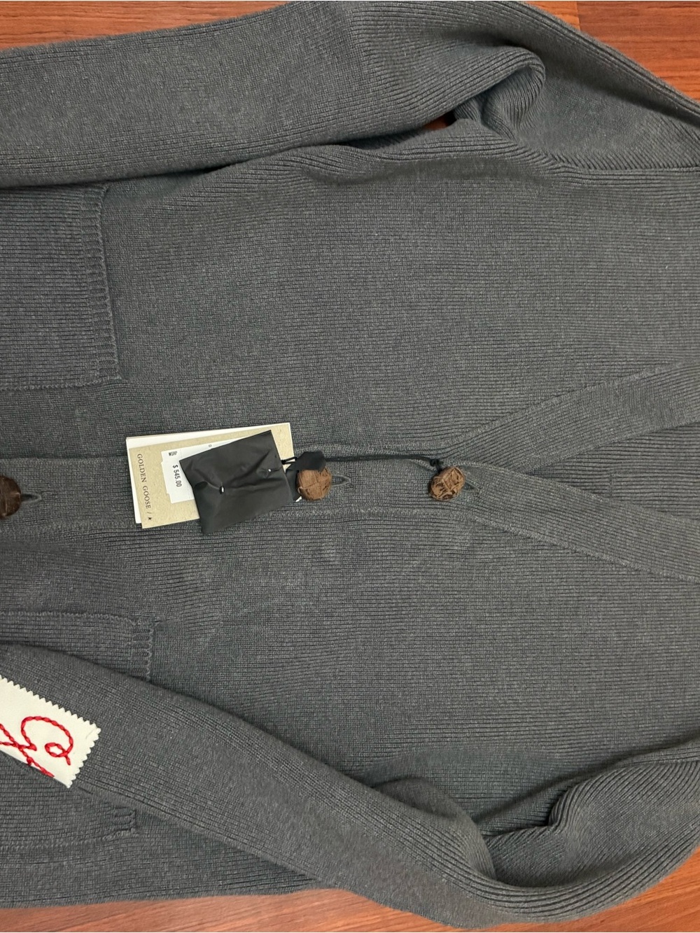 Golden Goose Charcoal Gray Sweater with Cream Lettering - Picture 2 of 2